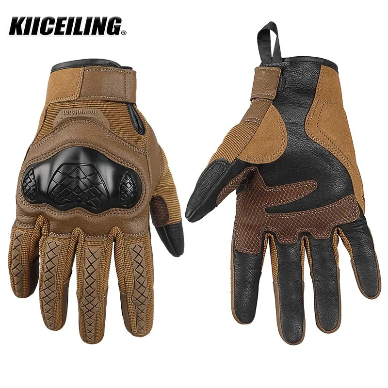 KIICEILING Tactical Gloves ,Touch Screen Full Finger Gloves Shooting Anti-Slip Hiking Riding Cycling Bike Training Climbing