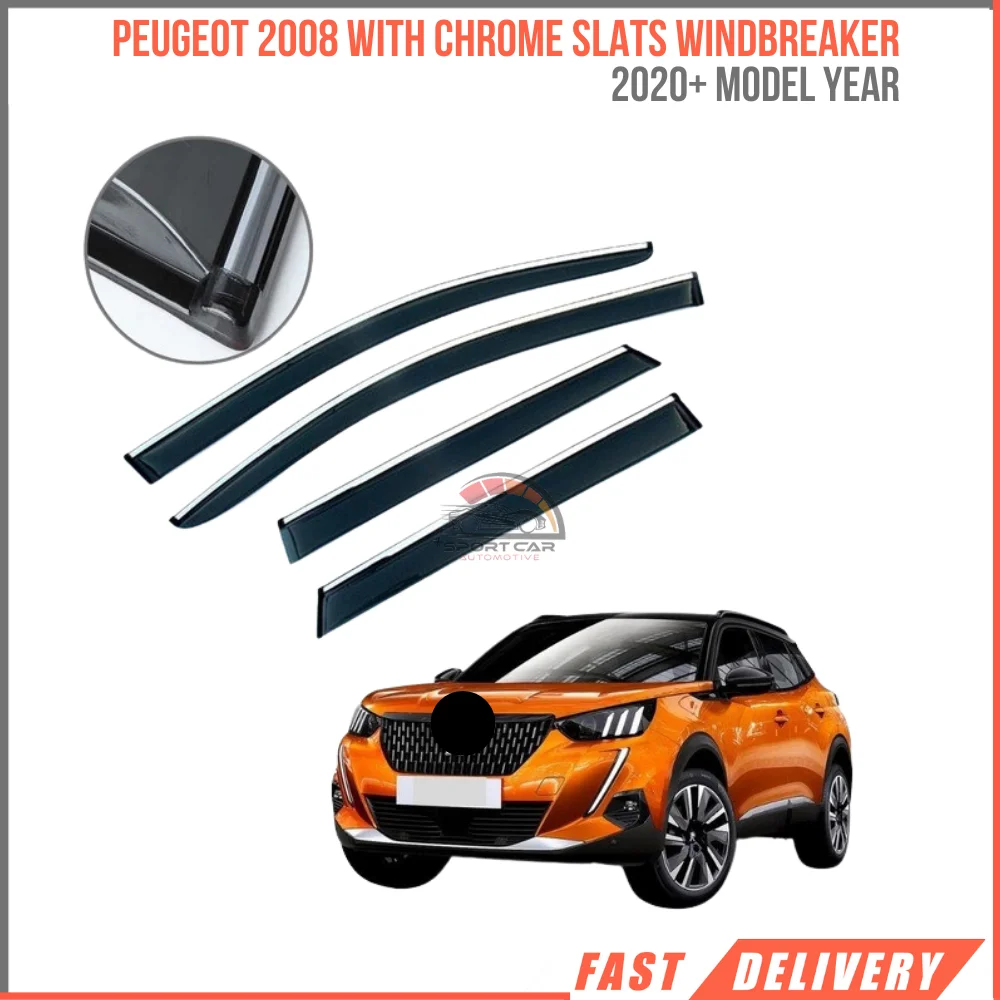 FOR Peugeot 2008 Chrome Slated Window Windscreen After 2020 04321 car rain protection fast shipping-Free Shipping