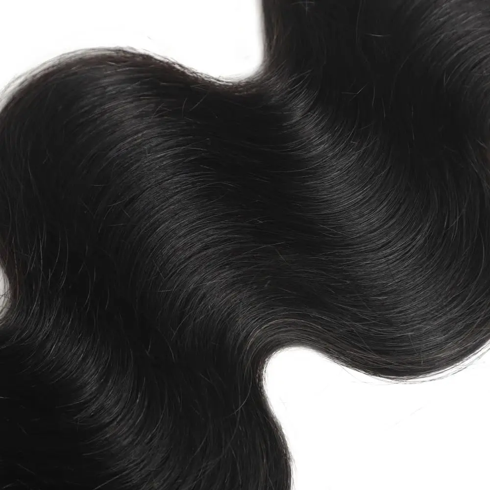 26 بوصة شريط متموج في الجسم موجة الشريط في وصلات الشعر 100% شعر الإنسان سلس شعر أسود طبيعي تمديد كامل الرأس # 1ب #5