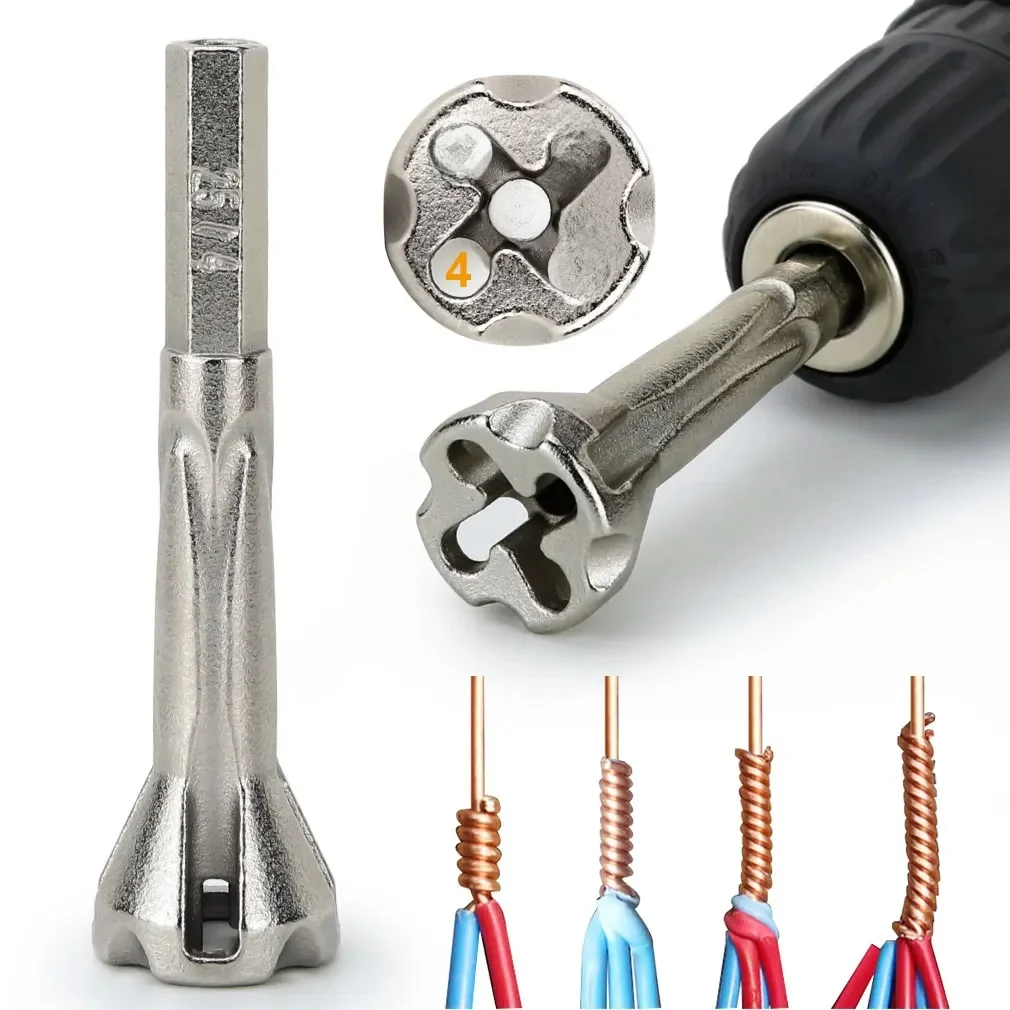2.5-4/4-6 kwadratowe uniwersalne narzędzie do skręcania drutu kabel elektryczny szybkie złącze automatyczne skręcanie 5-przewodowe ściągacz do ściągania izolacji Twister — zdjęcie 2