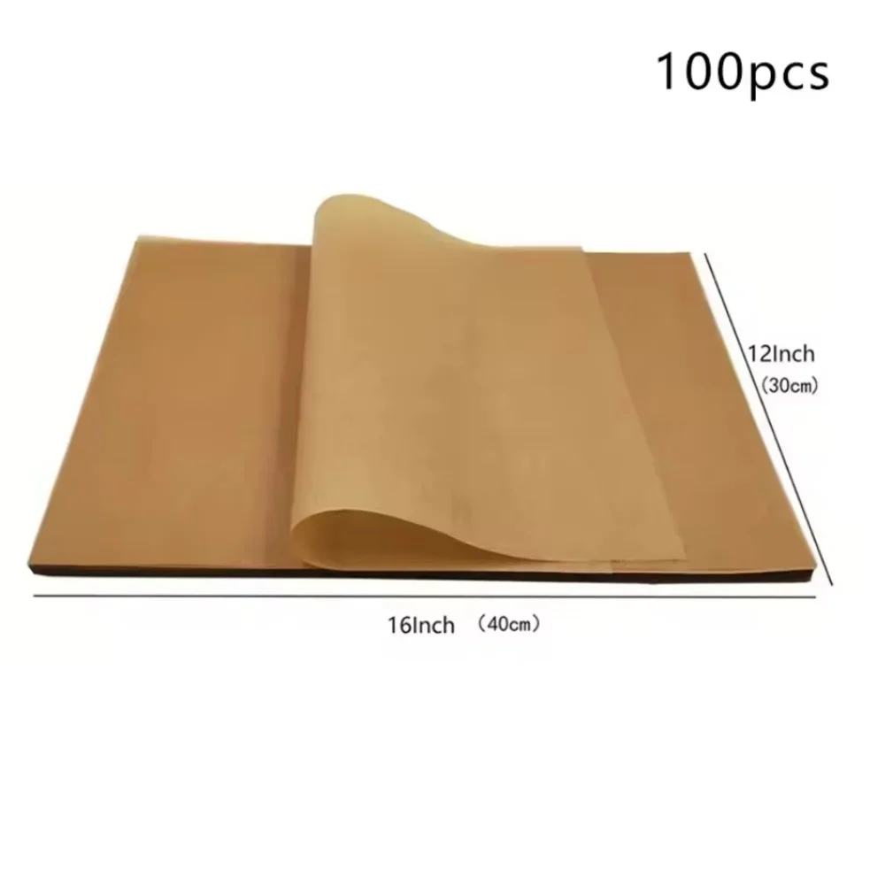100Pcs Parchment Paper Baking Sheets Non-Stick Precut Baking Parchment Baking Paper Will Not Curl Burn Wax Paper