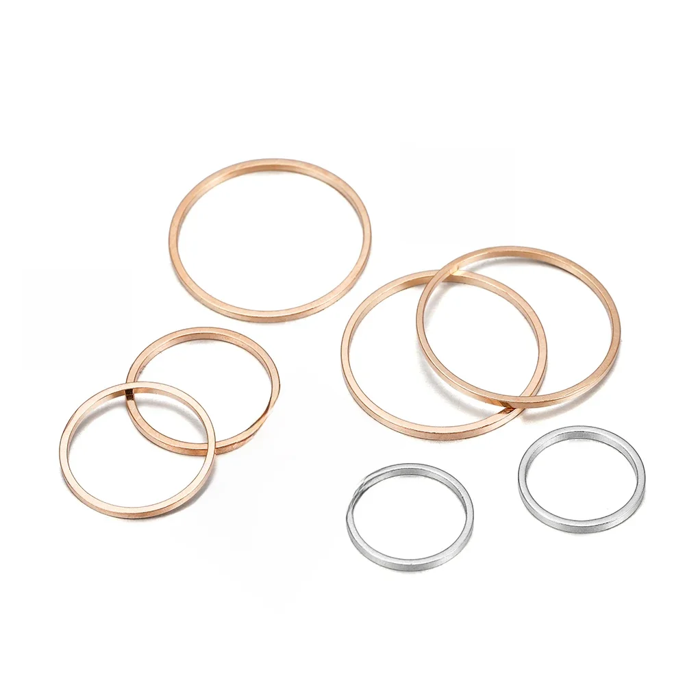 Connecteurs de fils de boucles d'oreilles, diamètre rond 8-60mm, anneaux fermés pour bricolage, pendentif, fournitures de fabrication de bijoux, accessoires, 20-50 pièces