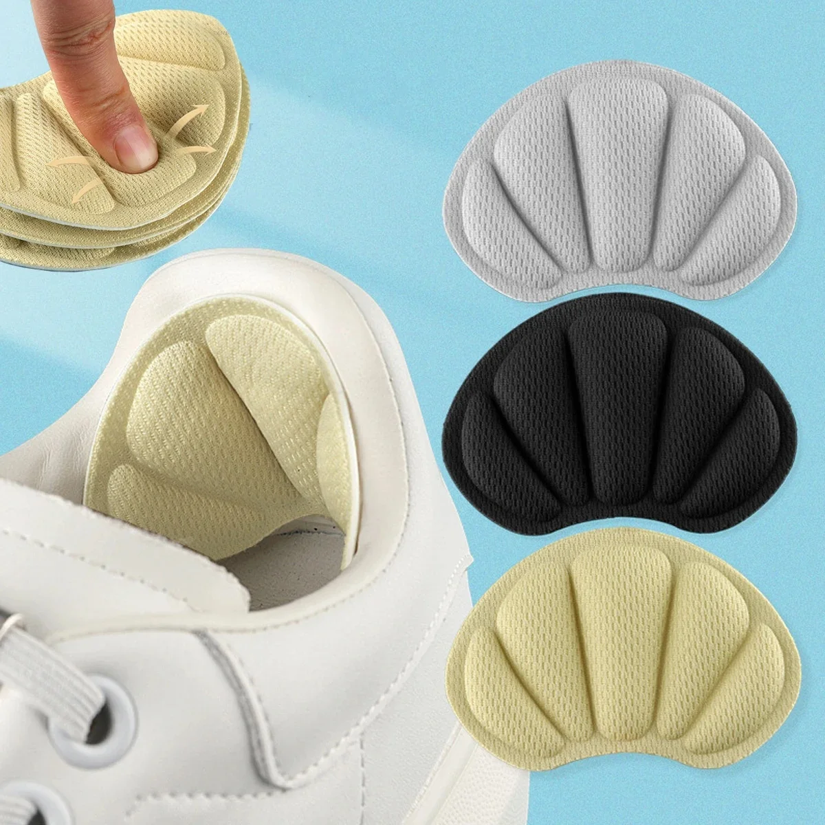 4 sztuki wkładek do butów, nakładki na pięty, łagodzące ból w przypadku zbyt dużych butów, wkładki amortyzujące do pięt, samoprzylepne nakładki na pięty. — 2