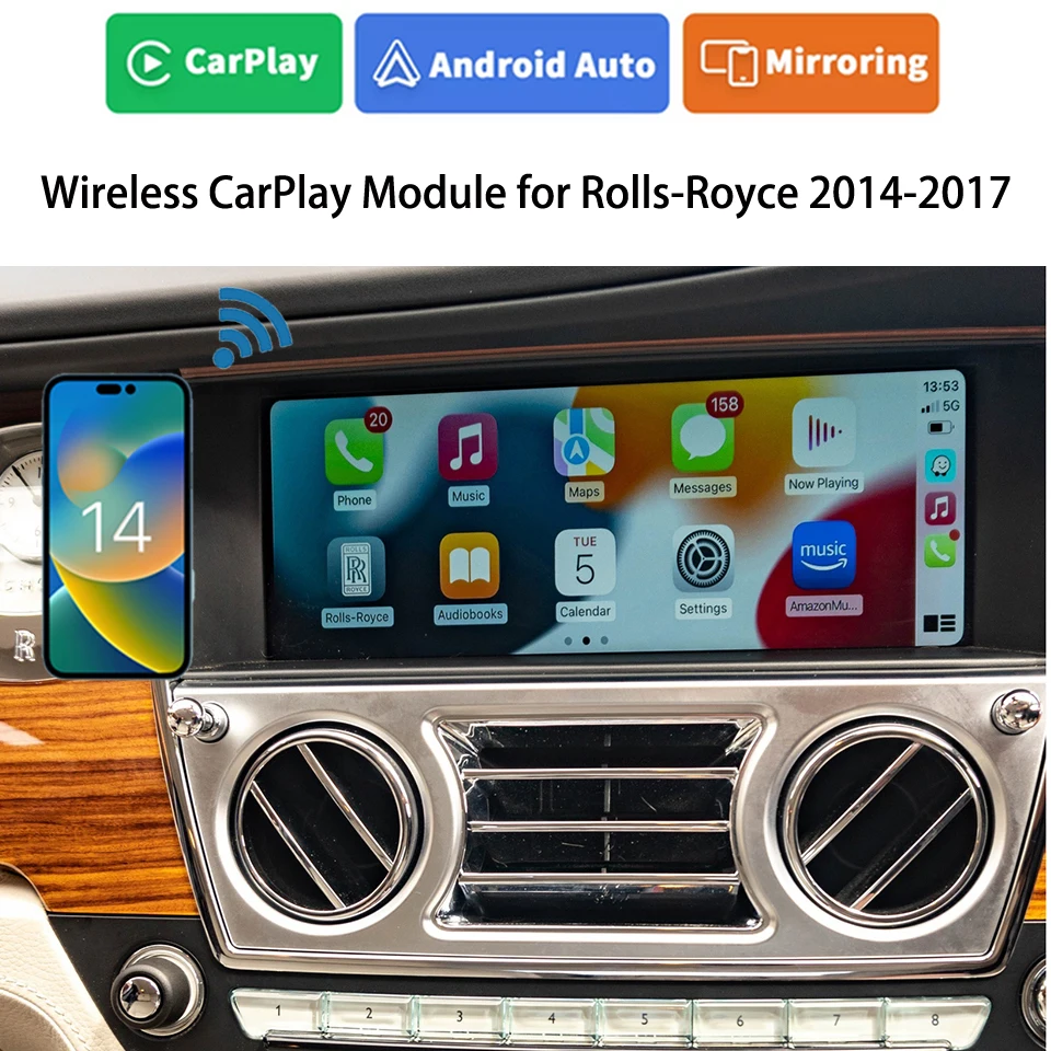 iCarPlay Latest Apple Map Navigator Wireless CarPlay Interface for Rolls Royce Dawn Wraith Ghost 2014-2017 NBT Car Radio