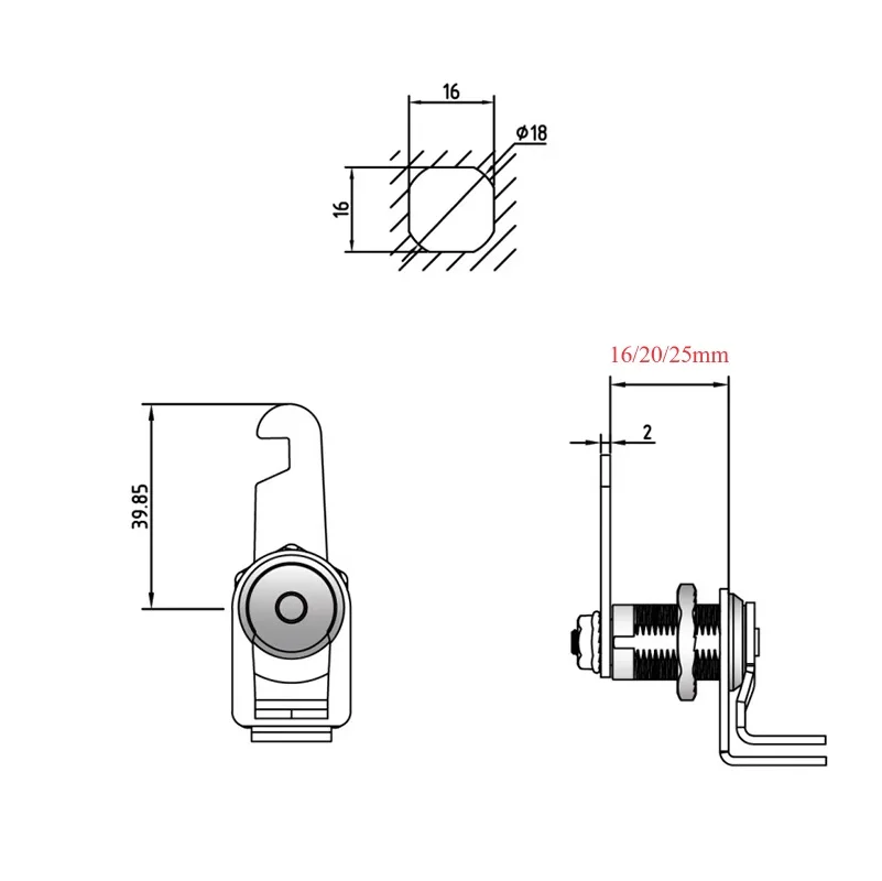 10Pcs Keyless Padlockable Cam Lock With L Shaped Padlock Hole Gym Dormitry Locker Office File Cabinet