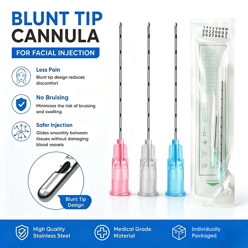 Sterile Blunt Cannula Disposable Micro Tube 50pcs/lot Blunt Tip Needle 50mm 70mm 100mm for Beauty Salon