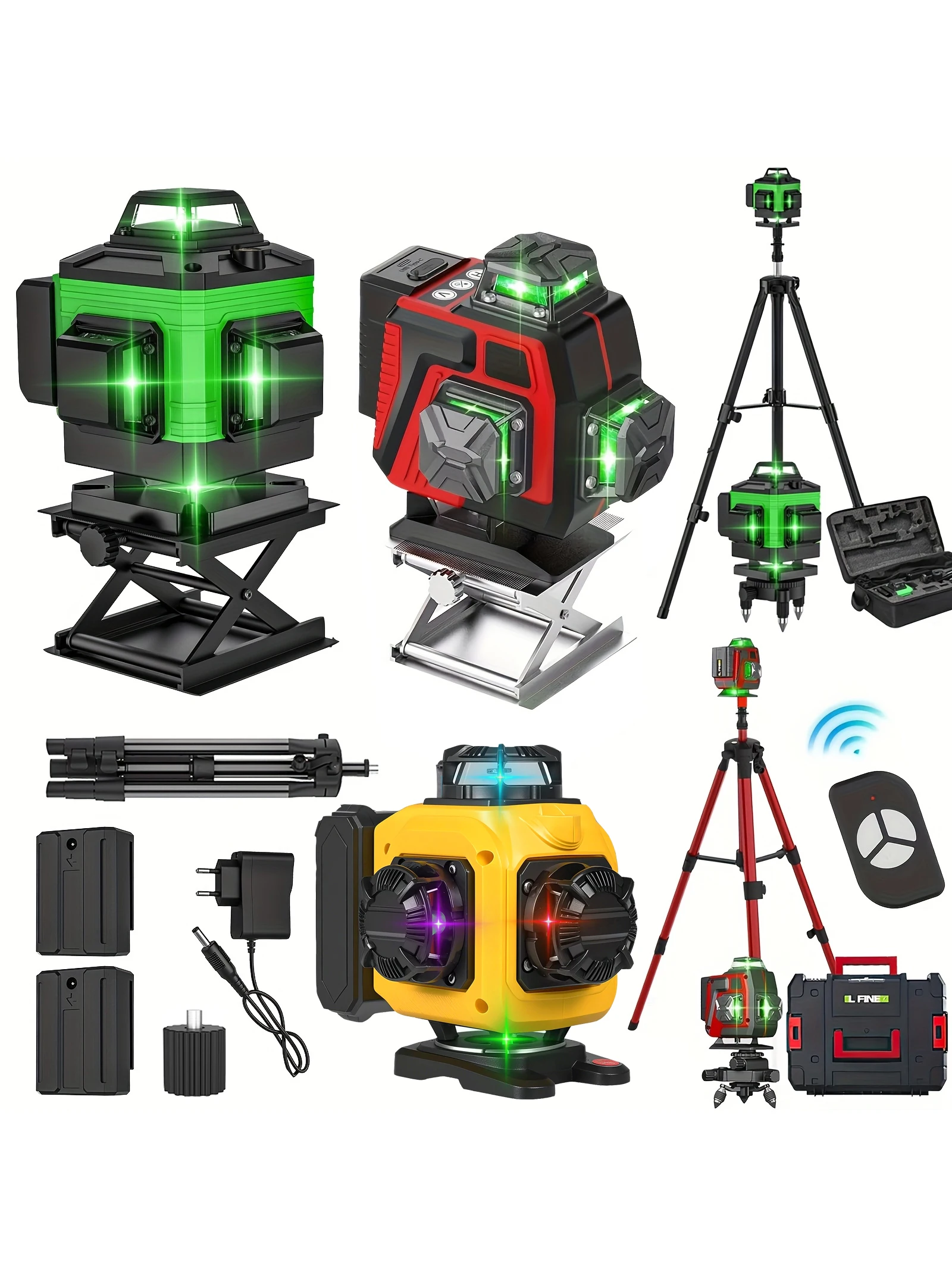 Niveau Laser 4D 16 lignes, ligne verte, auto-nivelant 360, puissance horizontale et verticale, outils de Construction professionnels