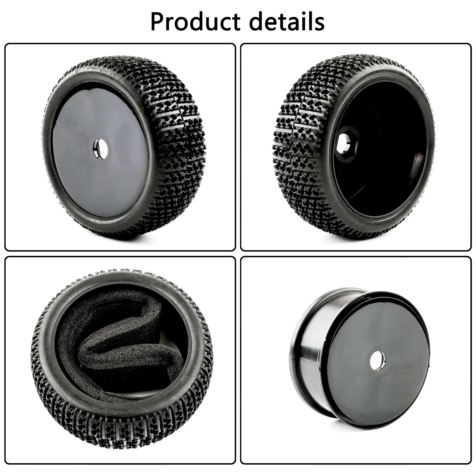 4PCS 112mm 1/8 Buggy On-road Tyre RC Tires Wheels for 1/8 Buggy RC Racing Car Tamiya Traxxas 94762 94081 N333022