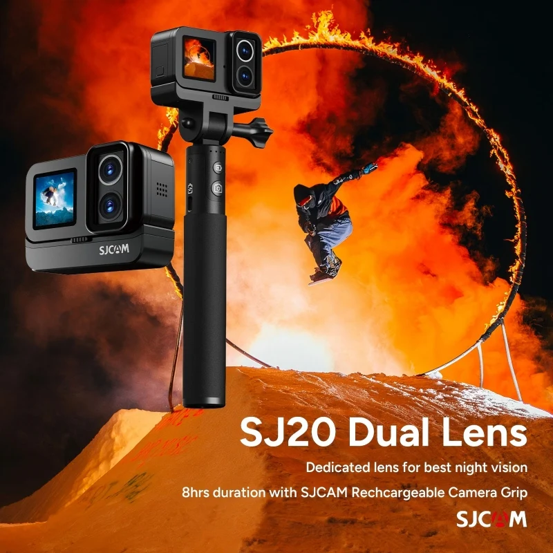 SJ20 عدسة مزدوجة النسخة الليلية كاميرا العمل SJCAM 4K كشف الحركة كاميرا رياضية 8 ساعات تسجيل الفيديو مقاوم للماء 5G واي فاي كاميرا #5