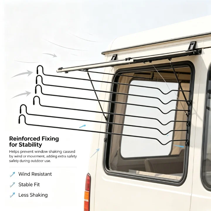 

6Pcs/Set Rooftop Tent Window Support Rod Replace Hook End Design Awning Porch Poles for Outdoor Camping Tent Window Accessories