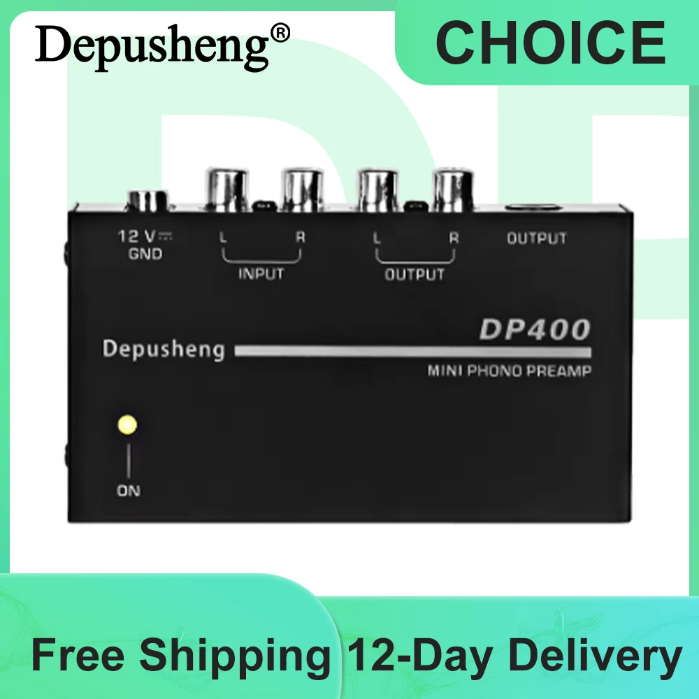 Depusheng DP400 4 Channels Mini Stereo Audio Headphone Amplifier 12V Power Adapter