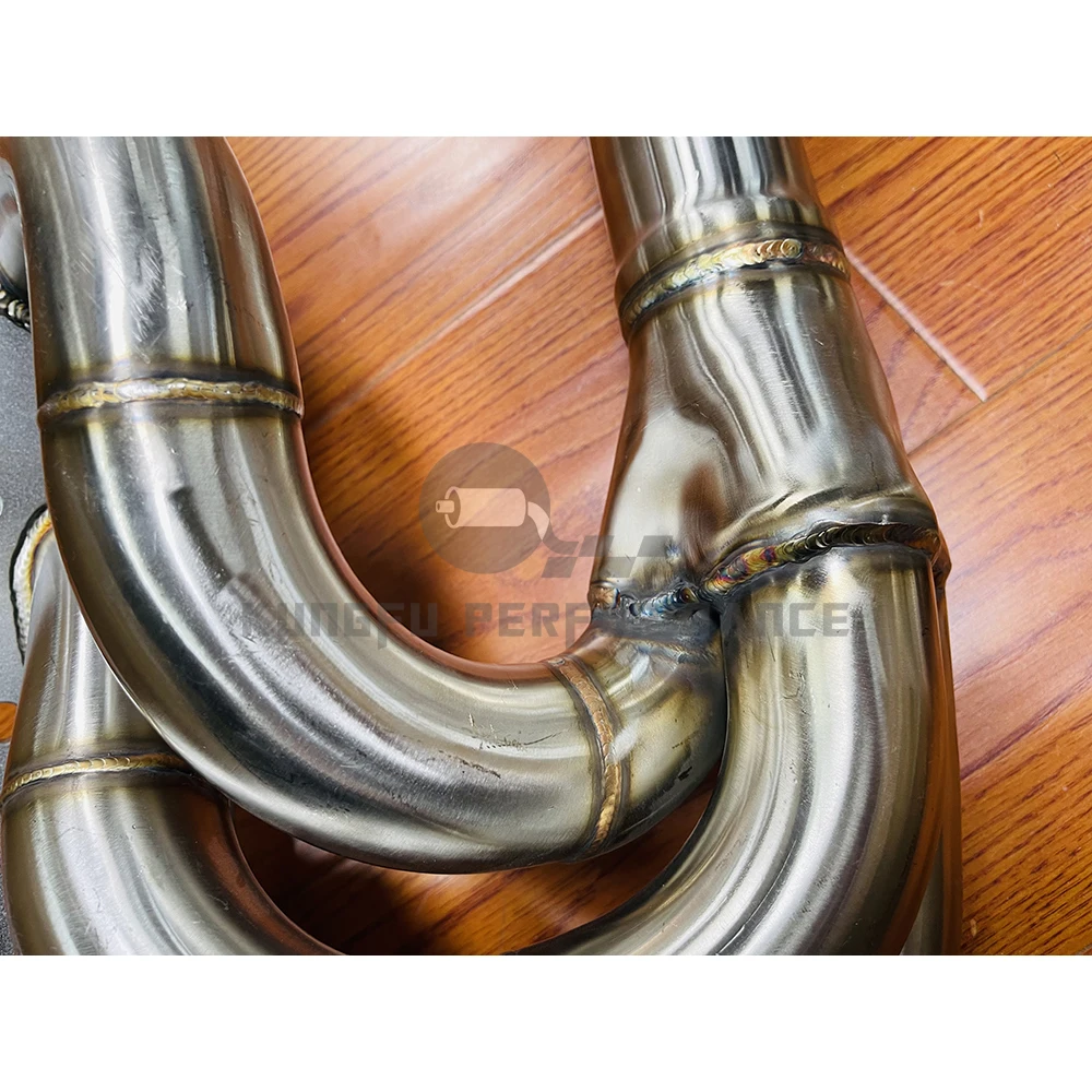 KUNGFU PERFORMANCE SS304 2mm High Flow Exhaust Long Tube Header For Por sche 911 Carrera 997.2 3.6L 3.8L 2009-2012