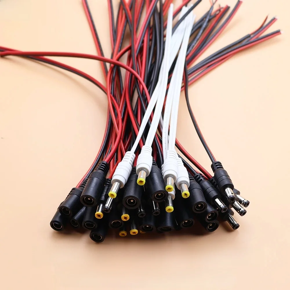 1 sztuka 5,5 * 2,1/2,5 mm męski żeński adapter kabla jack zasilacz 12 V DC Zestaw złączy do taśmy LED Światło Kamera CCTV — zdjęcie 2