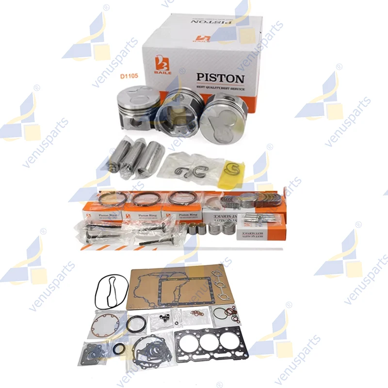 

D1105 Overhaul Rebuild Kit For Kubota Piston Rings Full Gasket Set Engine Parts 16060-21114 78*2HK+1.5+4mm
