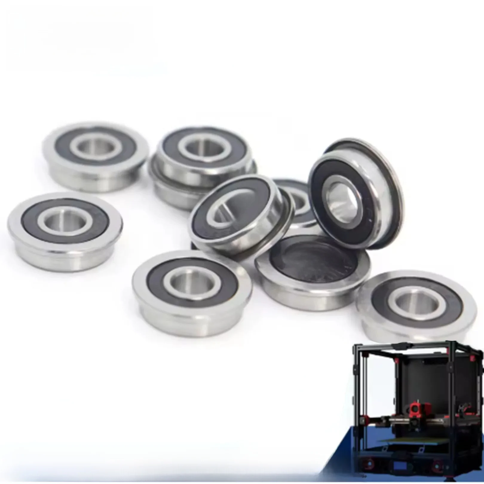FUSHI F695 2RS łożyska 5*13*4mm 10 sztuk ABEC-7 kołnierzowe miniaturowe F695 RS łożyska kulkowe F695RS dla VORON Mobius 2/3 2/4 3D drukarki — zdjęcie 2
