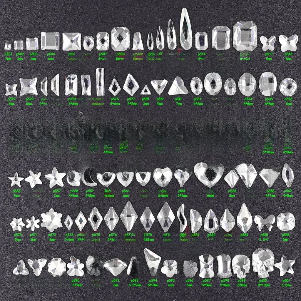 20 sztuk/partia szklane cyrkonie do paznokci gruszka 40 styl kolorowe kamienie Nail Art urok kryształ Rhinestone 3D biżuteria do paznokci — zdjęcie 2
