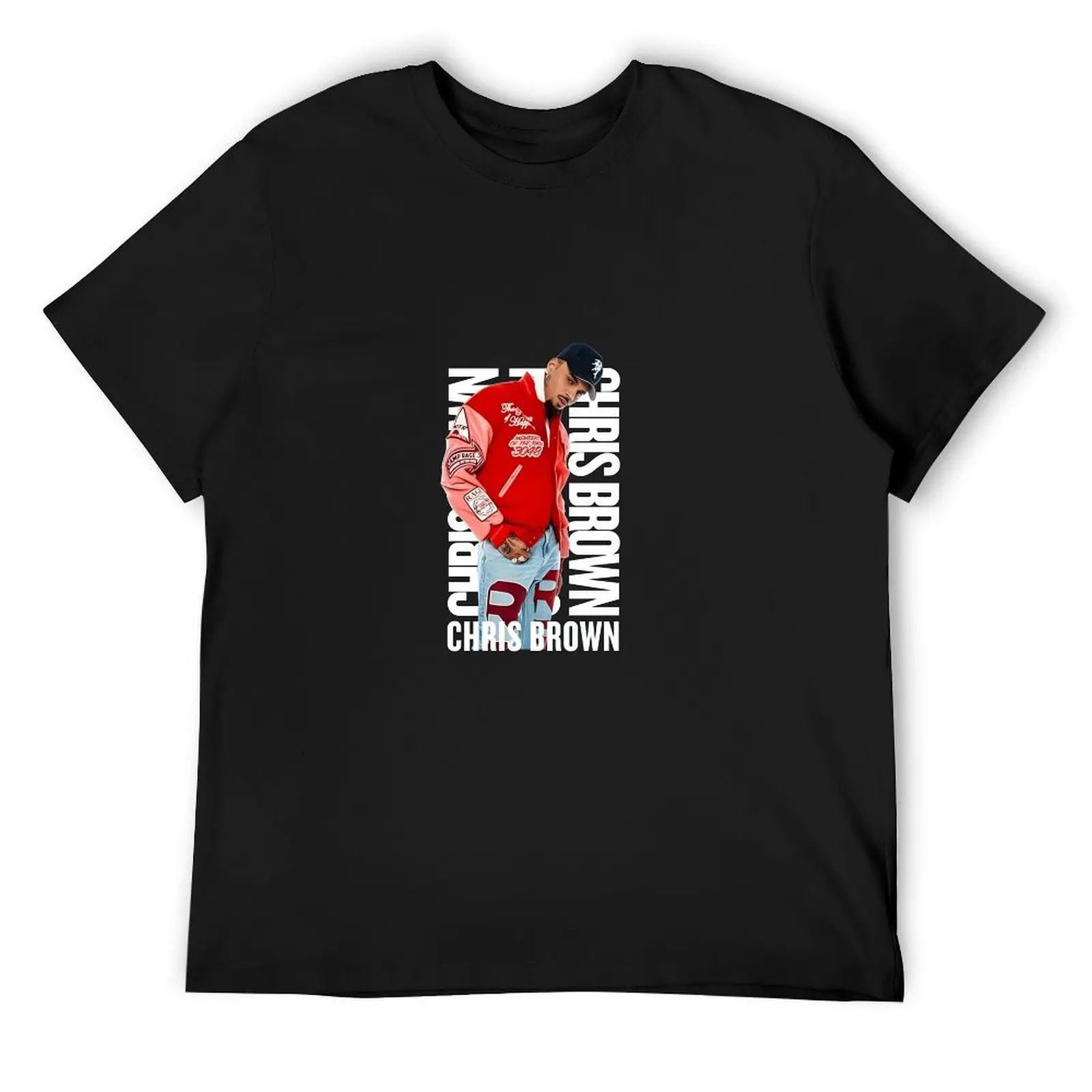 Retro Chris Brown Portrait Print T-Shirt 90s Hip Hop R&B Music Fans Casual Black Top UnisexRetro Chris Brown Portrait Print T-Shirt 90s Hip Hop R&B Music Fans Casual Black Top Unisex