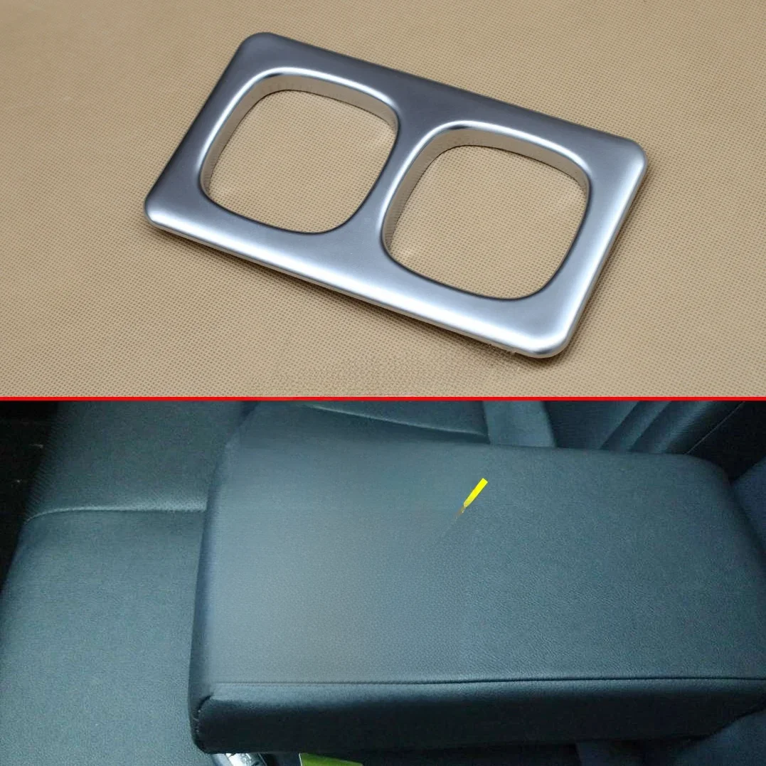 For 2014-2021 Nissan Qashqai J11 Chrome Rear Water Cup Holder Cover Trim Interior Decoration ABS