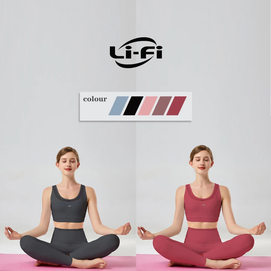 

LI-FI Yoga Set Ribbed Workout Outfits for Women Sport Bra High Waist Shorts Yoga Leggings Sets Fitness Gym