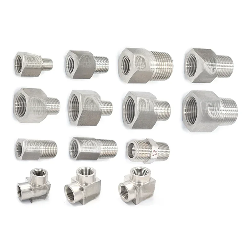 Styl pogrubiający wysokociśnieniowy adapter manometru ze stali nierdzewnej 304 manometr złączki rurowe 1/8 ''1/4'' 3/8'' NPT — zdjęcie 2
