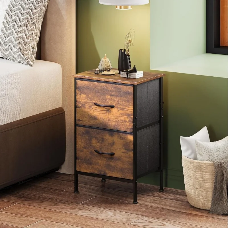 GALAXHERO ナイトスタンドセット 2 ドレッサーナイトスタンド 2 布引き出し寝室の家具大学寮のクローゼット収納