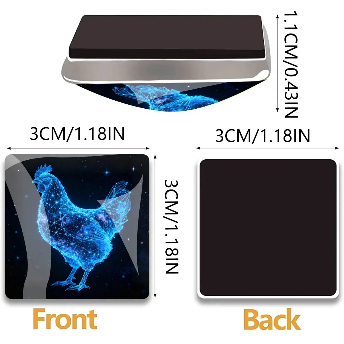 12Pcs 30Mm Square Constellation Fridge Magnets Cosmic Animal Fox Wolf And Lion Galaxy Stellar For Locker Cabinet Decor Magnets