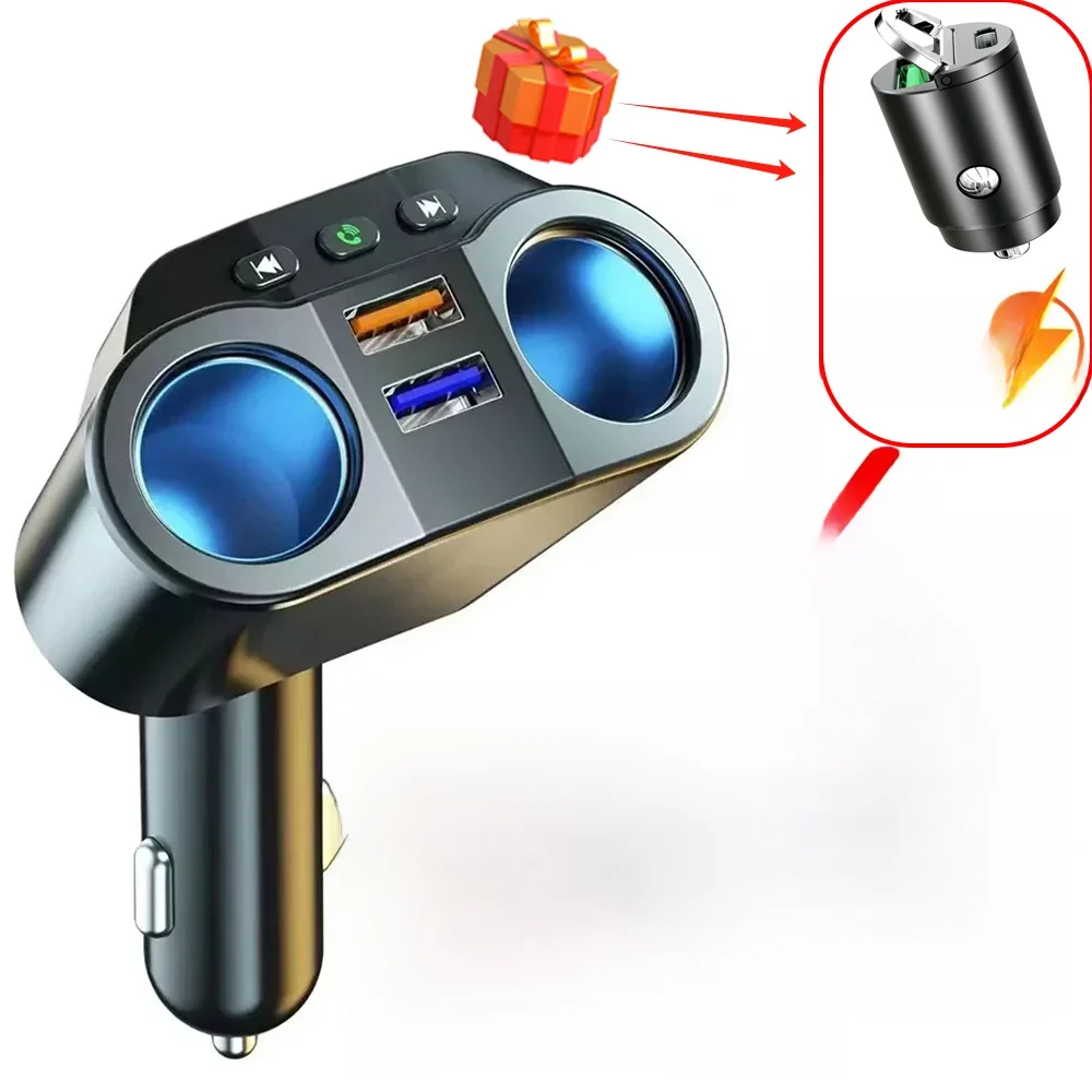 Prise de chargeur rapide double Usb, séparateur allume-cigare de voiture, transmetteurs Fm automatiques, Bluetooth, mains libres, livraison directe