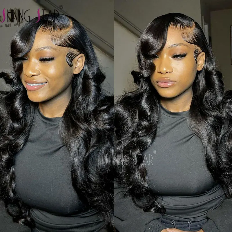 13X4 13X6 Body Wave Hd Lace Front Human Hair Wigs Brazilian Glueless 34Inch Curly Wave Straight Lace Frontal Wig For Black Women