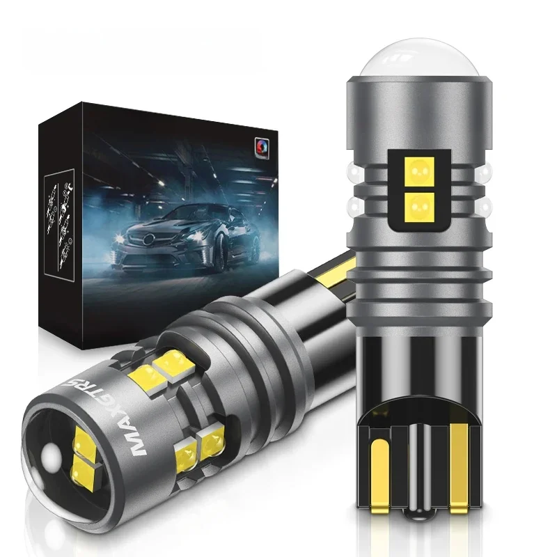2x T10 194 W5W XBD Chip Led White/Yellow/Red 50W With Len Projector Aluminum Case Bulbs DRL Car Interior Reverse Source Light — zdjęcie 2