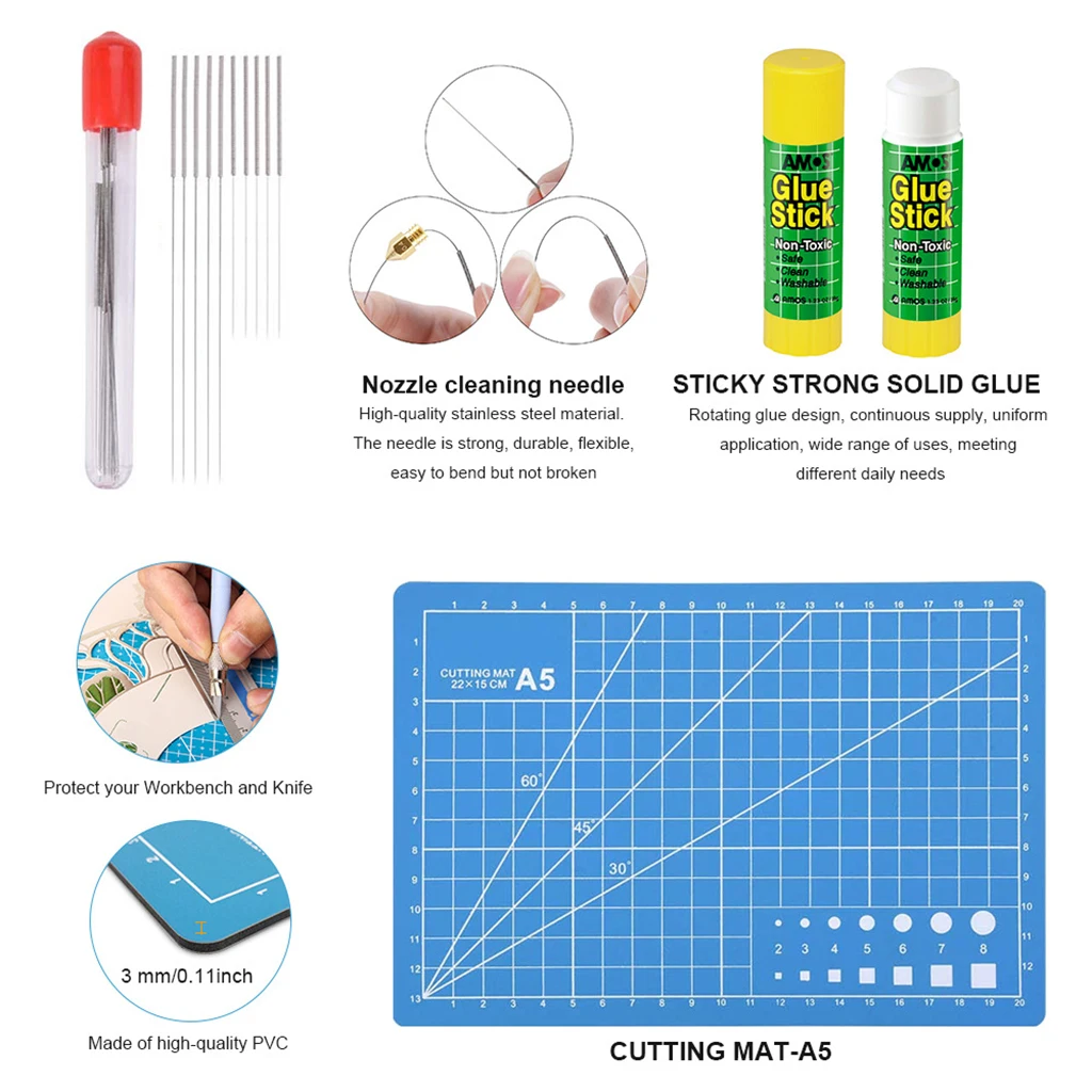 42Pcs 3D Printer Tools Kit DIY Art Knife Set Deburring Printing Accessories Digital Caliper Parts for Precision Carving Paper