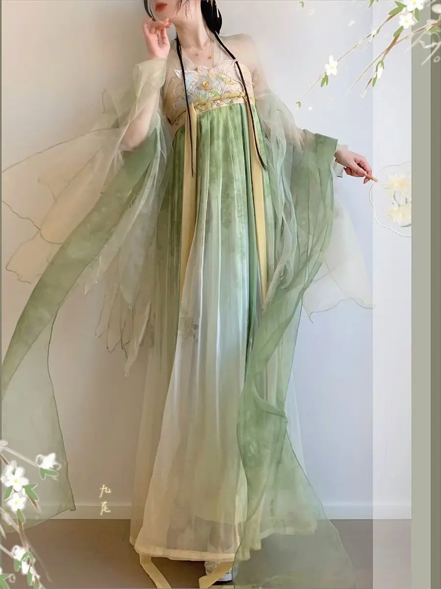 

Chinese Hanfu Dress Women Cosplay Costume Vintage Ancient Green Hanfu Dress Party Outfit Hanfu Costume Tang Dynasty Suits