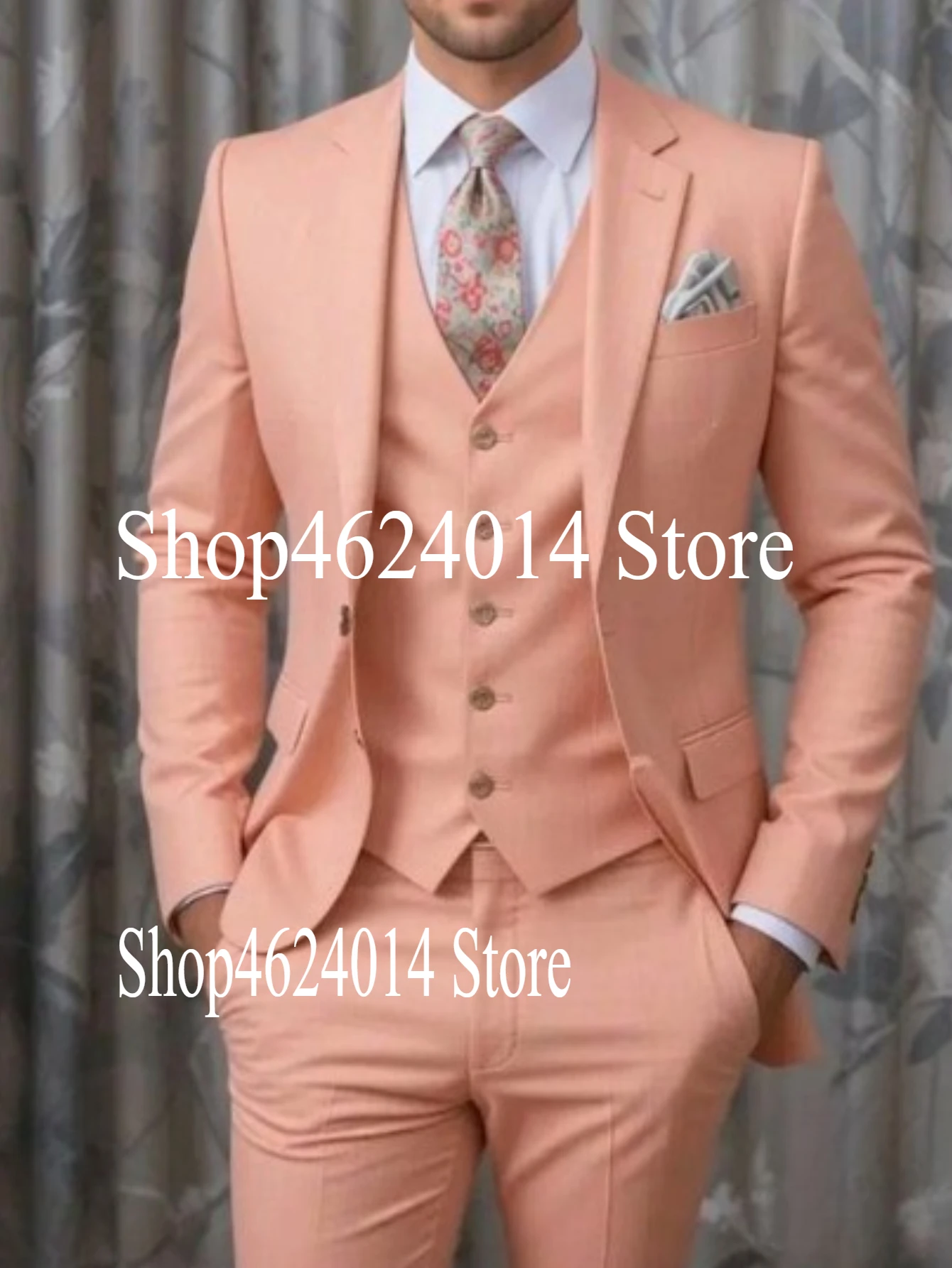 

Hot Sale Formal Occasion Men Suit Groom Groomsman Wedding Party Prom Business Male Tuxedos 3 Piece Set Jacket Vest Pants