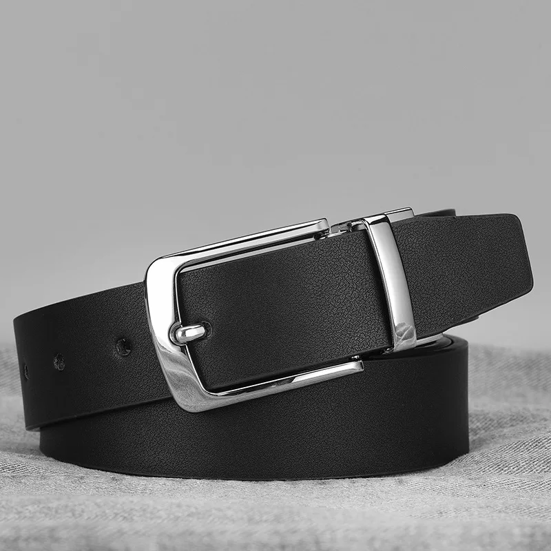 

Stylish Men's Belt with Swivel Buckle Double-sided Usable PU Leather Belt Decorative Belt for Jeans Pants