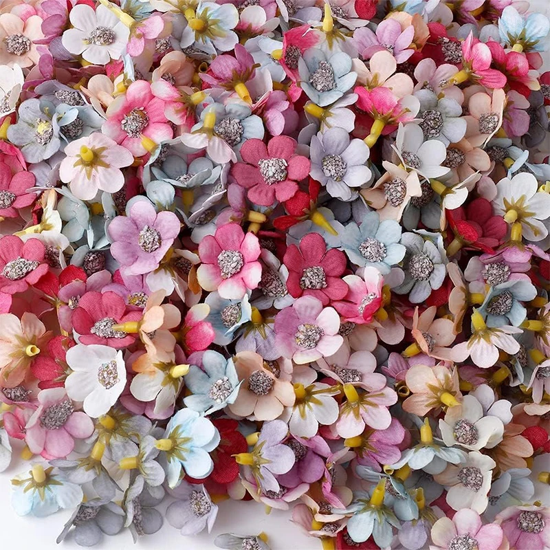 رأس ديزي حرير اصطناعي ، نبات زهور جدارية ، ديكور زهرة الزفاف وغرف المنزل ، جارلاند تصنعه بنفسك ، هدايا عيد الحب ، 50 * * ،