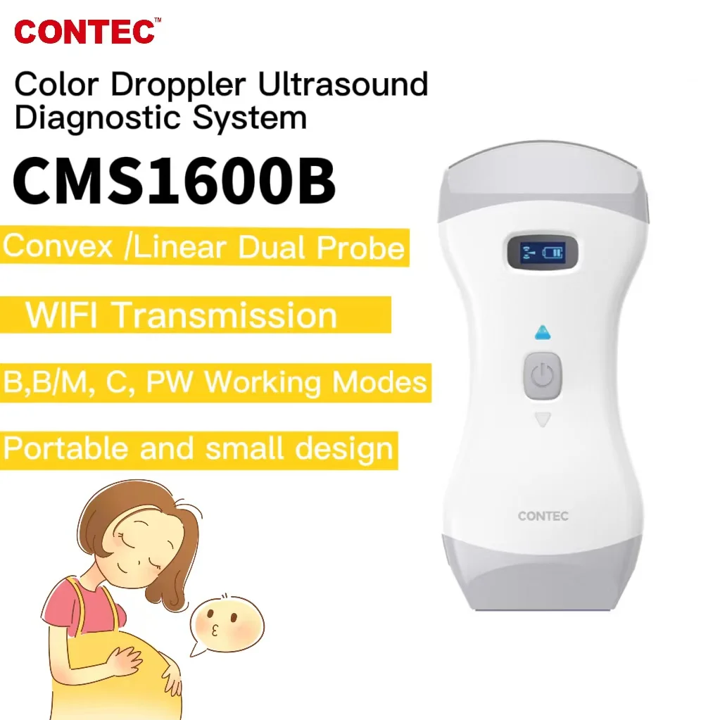 

CONTEC 2022 handheld Color Doppler ultrasound diagnostic system CMS1600B 32 channel Convex and Linear Probe