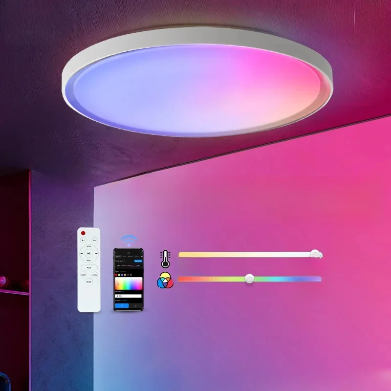 Smart TUYA Deckenleuchte RGB Dimmen APP Fernbedienung Bluetooth LED Licht Home Interior Dekoration Farbe 32W 45W 47W AC 220V