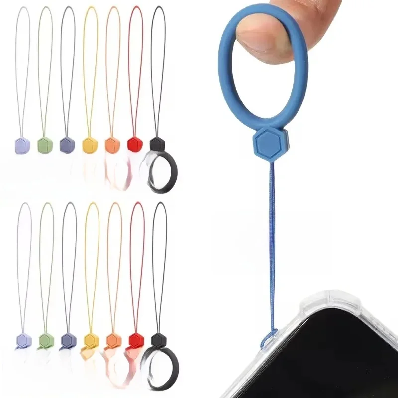 Anneau de suspension en Silicone pour téléphone portable, 1/3/5/10 pièces, sangles Anti-perte, lanière pour iPhone Xiaomi Samsung AirPods, support de boîtier pendentif 10