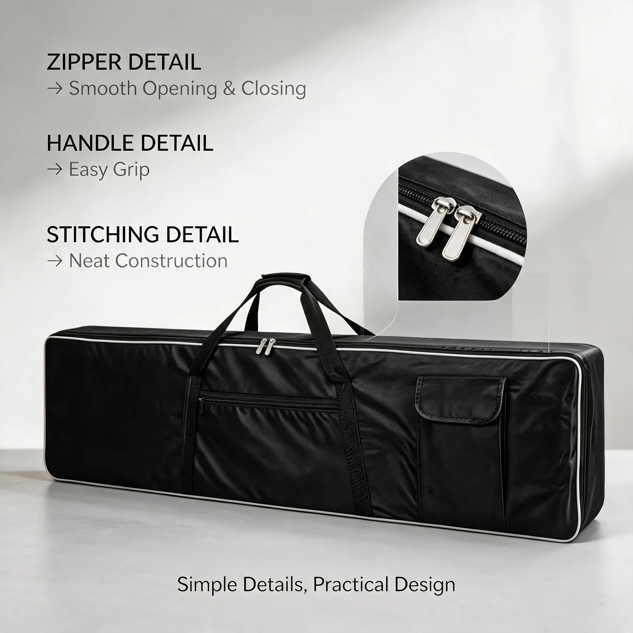 88 Key Keyboard Bag, Electric Piano Performance Storage Bag, Electronic Keyboard Storage Bag, 420D Oxford Cloth Strap Handle image 5