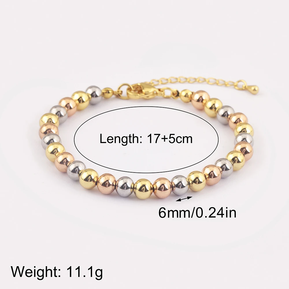 Nidin Classic New Design Round Beads Charm Bracelets Adjustable 3 Sizes For Women Simple Style Chain Bangles Jewelry Party Gifts