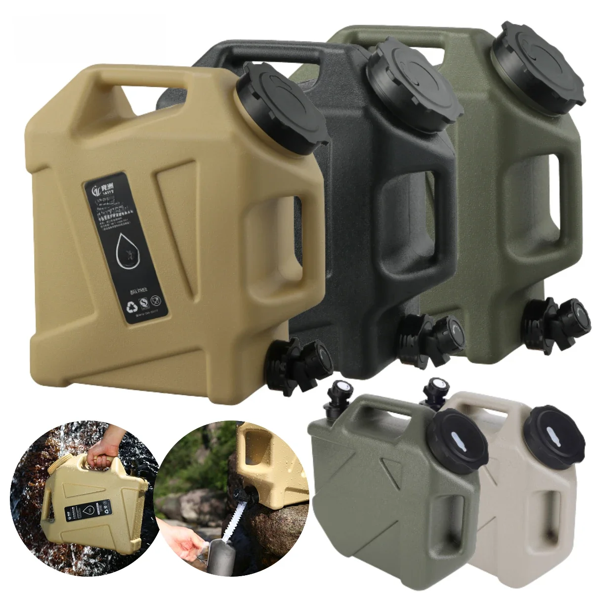 10/12l Outdoor Wateremmer Grote Capaciteit Draagbare Camping Waterzak Container Met Kraan Rijden Watertank Voor Picknick Wandelen - afbeelding 2