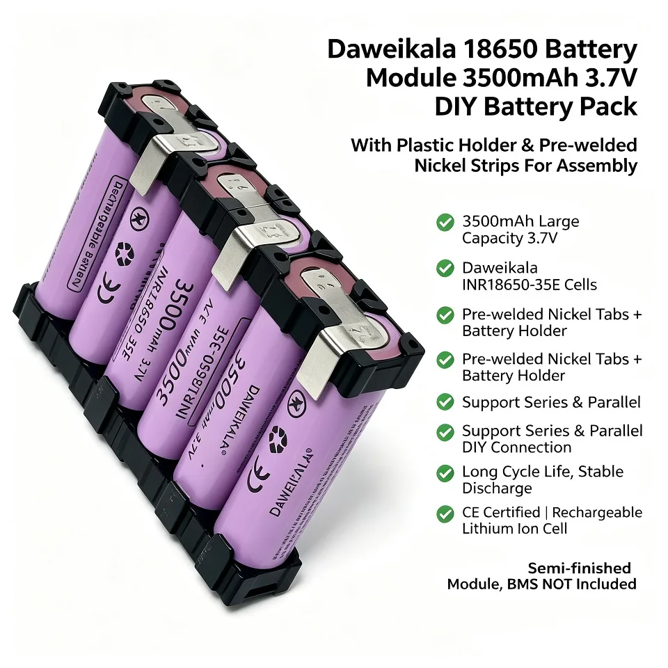 Batteria agli ioni di litio Daweikala INR18650-35E 25,2 V 3500 mAh 6S1P, batteria di ricambio per avvitatore elettrico senza fili e trapano manuale, disponibile in magazzino nell'UE, spedizione rapida