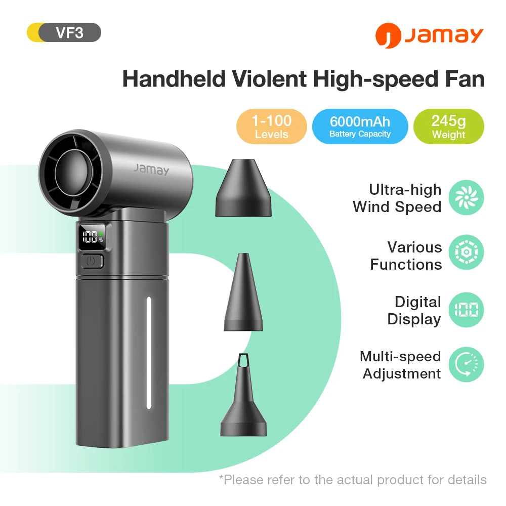 

Mini Tubro Fan Portable 5 Wind Speeds Adjustment Lighting USB Rechargeable Blower Mini Turbo Jet Blower Turbo For Ourdoor Home