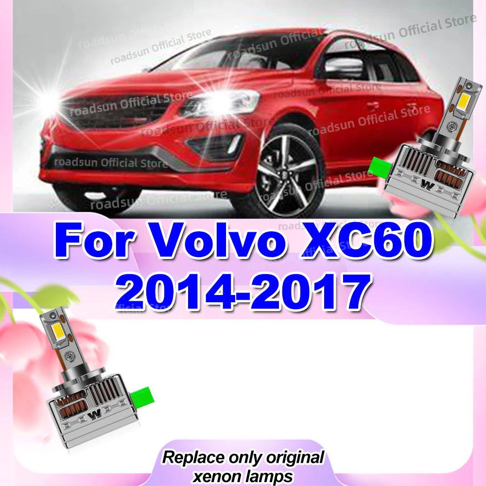 

2pcs Led Headlight Canbus Bulbs 50000LM Replace Original Xenon Lamp For Volvo XC60 2014 2015 2016 2017