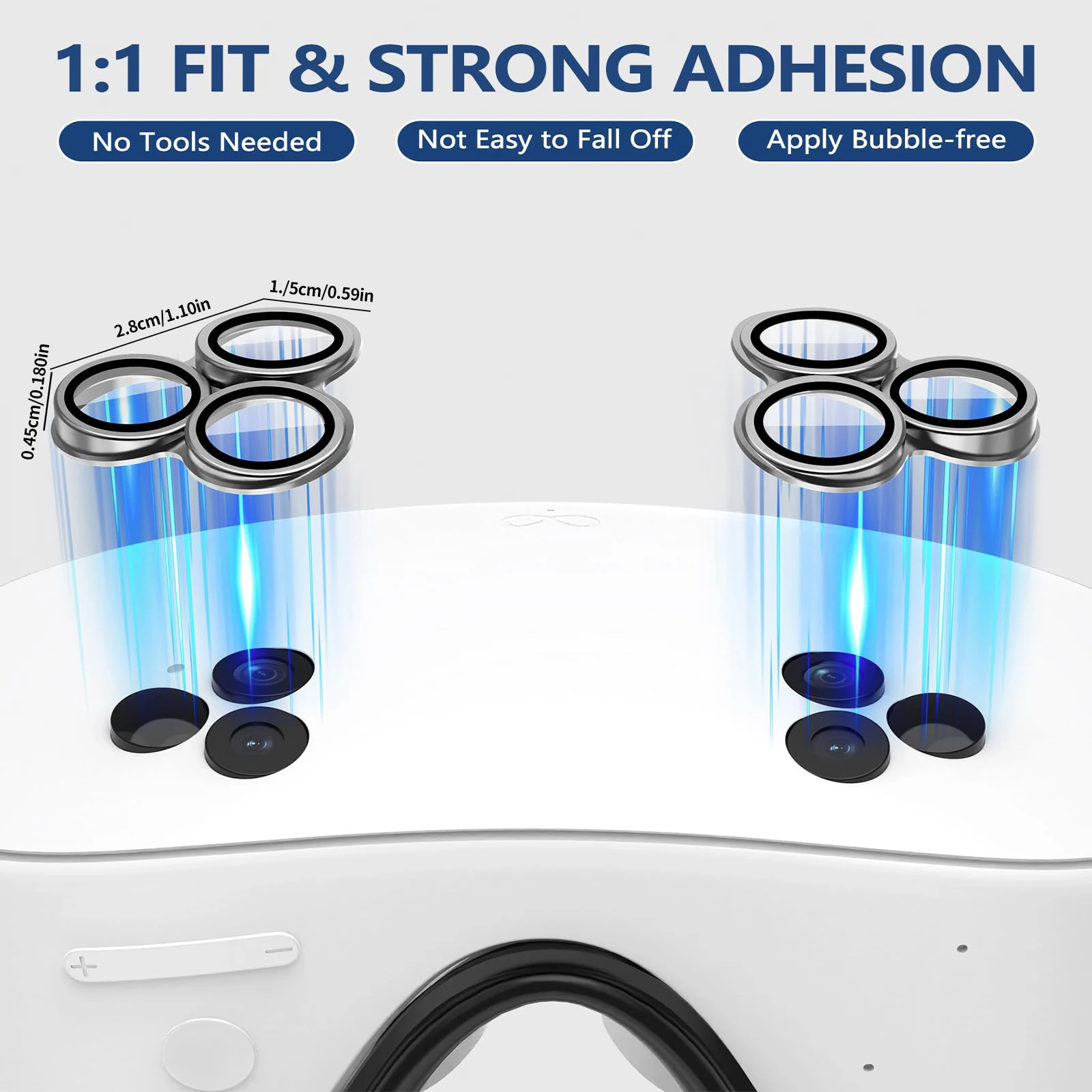 غطاء عدسة الكاميرا لـ Meta Quest 3s VR ملحقات إطار من سبائك الألومنيوم 9H HD طبقة رقيقة واقية من الزجاج المقسى لـ Oculus Quest 3s