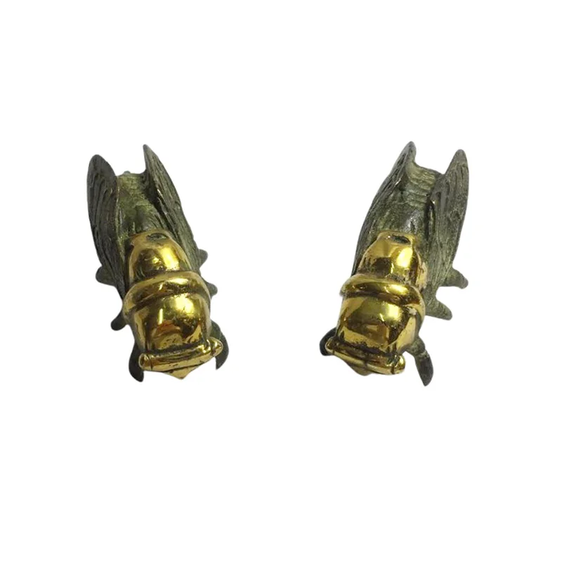 

2 Pieces Brass Golden Cicada Furniture Decoration Household Handicrafts Home Small Crafts Creative Decoration