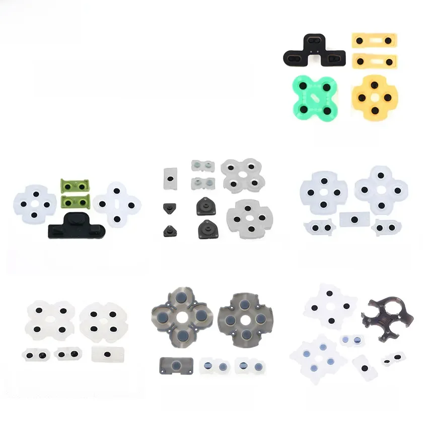 YuXi 1 jeu de tampons en caoutchouc conducteur pour PS5 V1 V2 pour PS4 Pro contrôleur mince bouton adhésif conducteur en Silicone pour PS3 PS2