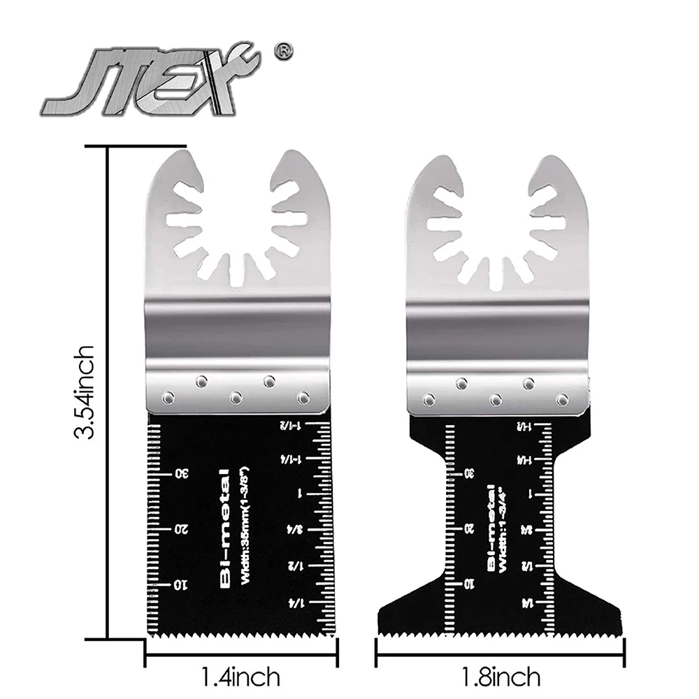 Imagem -03 - Jtex 20 Peças Oscilante Multitool Liberação Rápida Lâminas de Serra para Metal Madeira se Encaixa Dewalt Bosch Artesão Ridgid Ryobi Makita