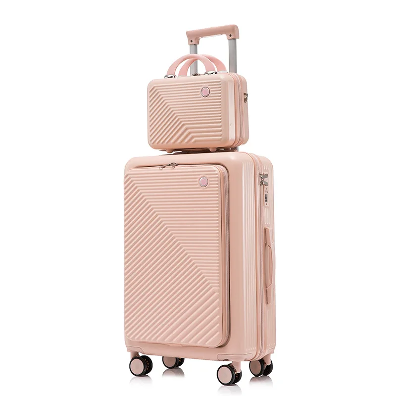 Valise de voyage pour ordinateur portable 14 "20" 24 ", ensemble de 2 pièces sur chariot à roulettes, sacoche à épaule, sac cosmétique, livraison gratuite