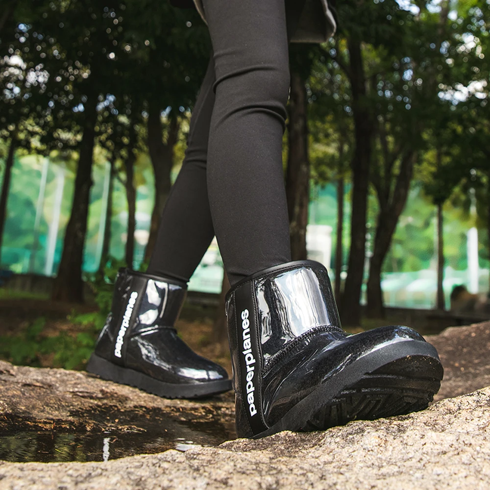 PaperPlain الأحذية الفراء المتوسطة للنساء ، الشتاء ، الباردة ، PP1563 #4