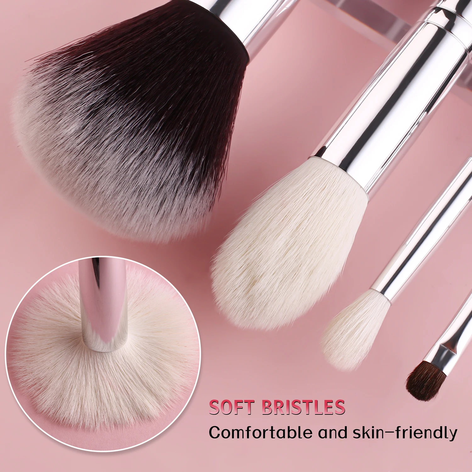 BEILI 25/30/42 Pieces Complete Professional Makeup Brushes Set  Eye Shadow Foundation Powder Natural Goat Synthetic Hair Black